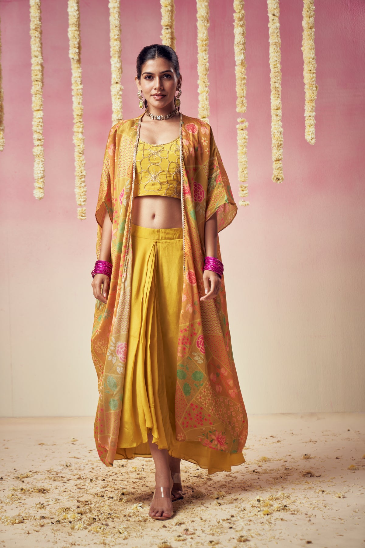 Daisy Daze Ochre Cape Skirt Set