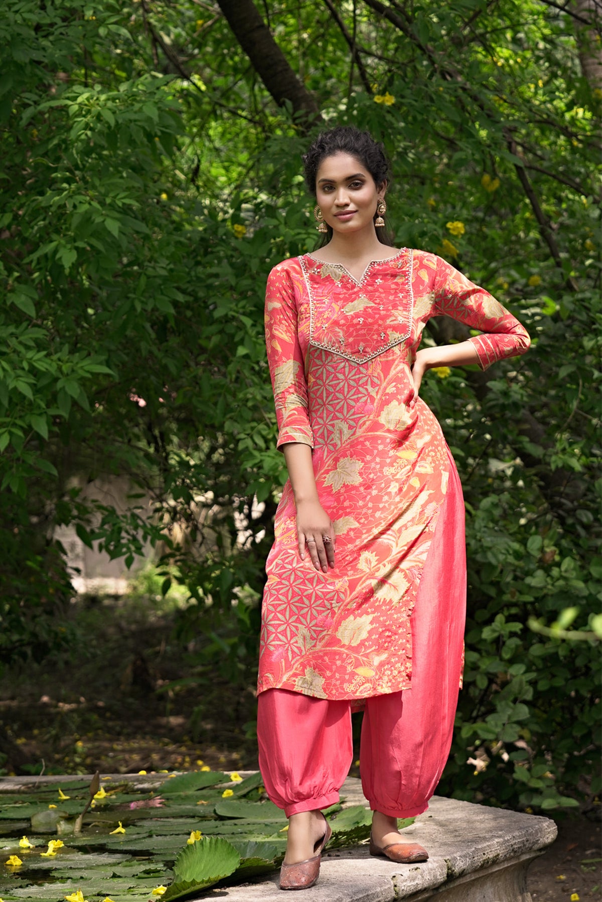 Hand Embroidered Kurti with Afghan Style Pants