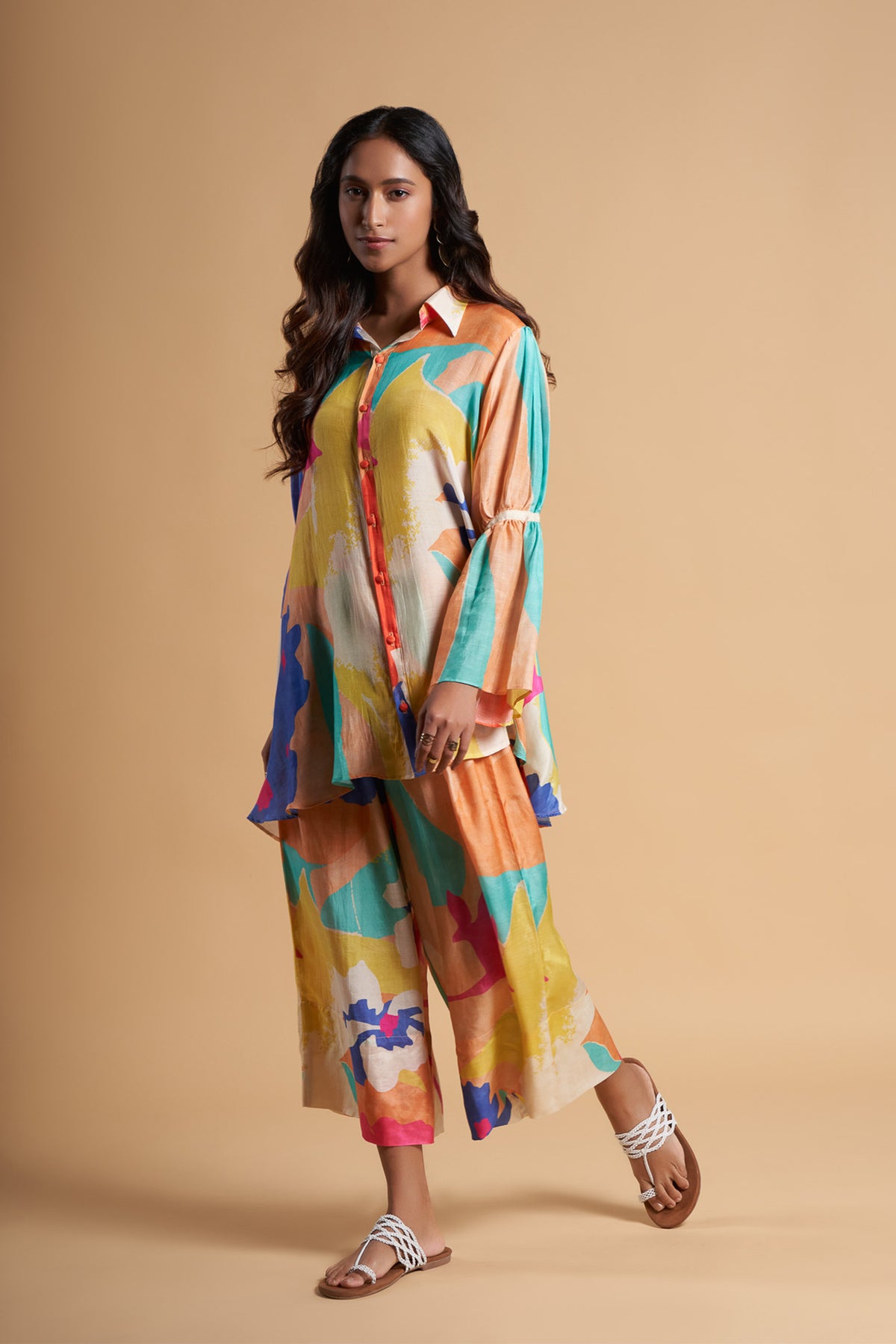 Multicolored Viscose Muslin Co-Ord Set