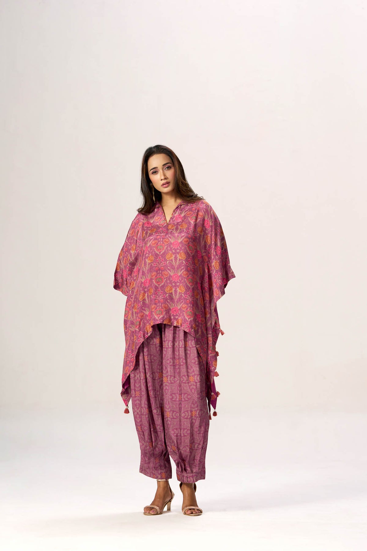 Aabha Viscose Muslin draped floral top alternate view