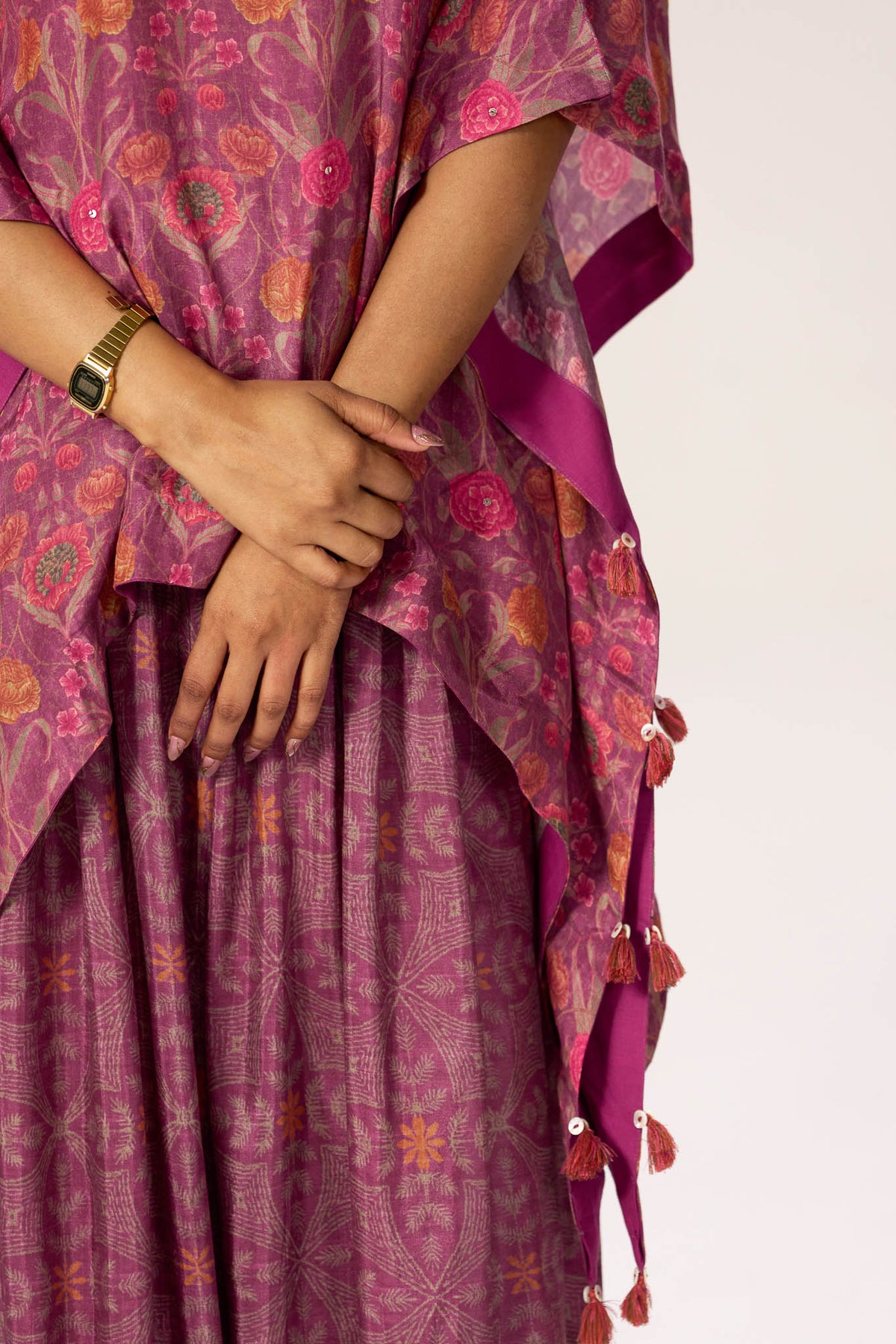 Aabha Viscose Muslin co-ord set close detail