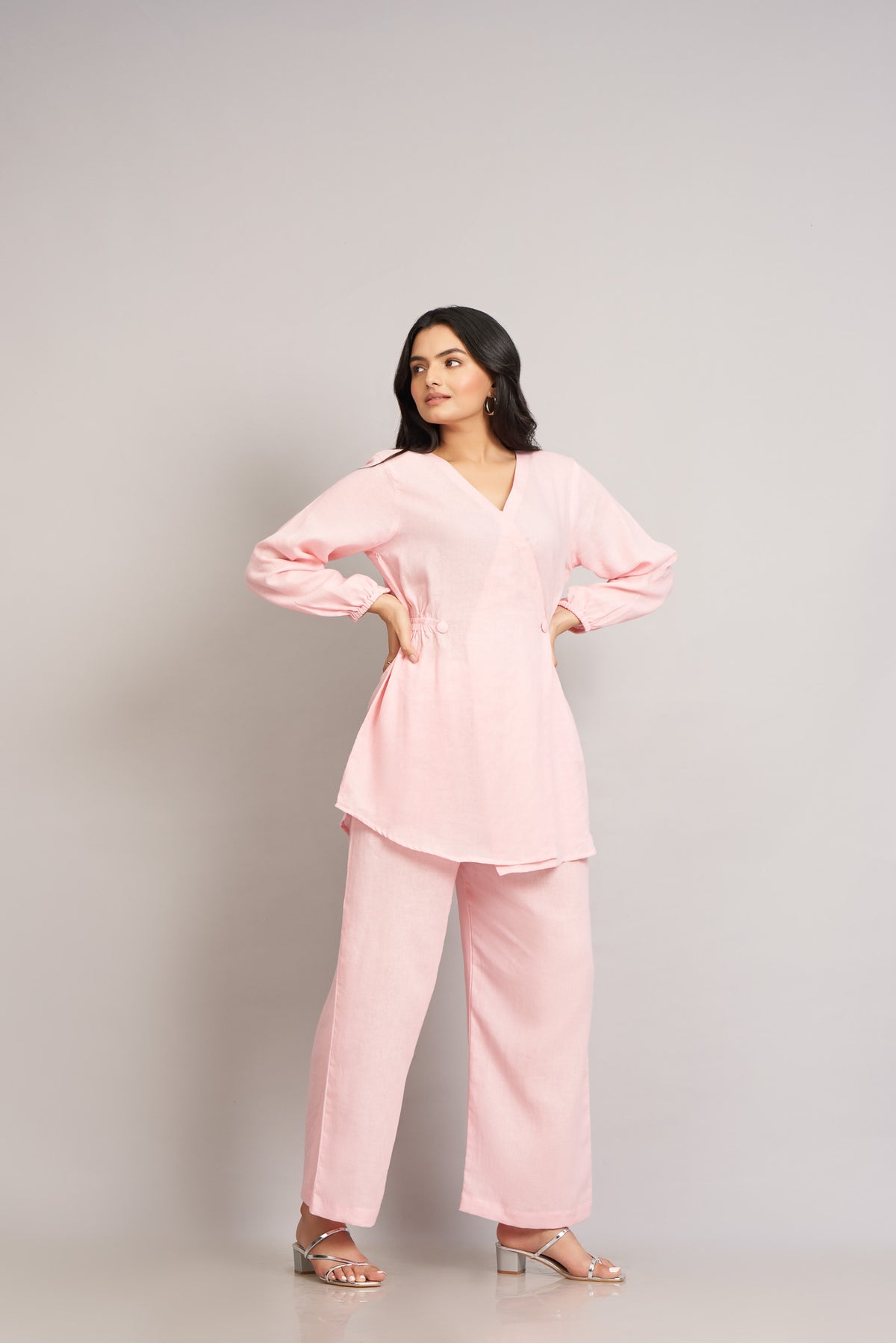 Pink Pure Linen Co-Ord Set