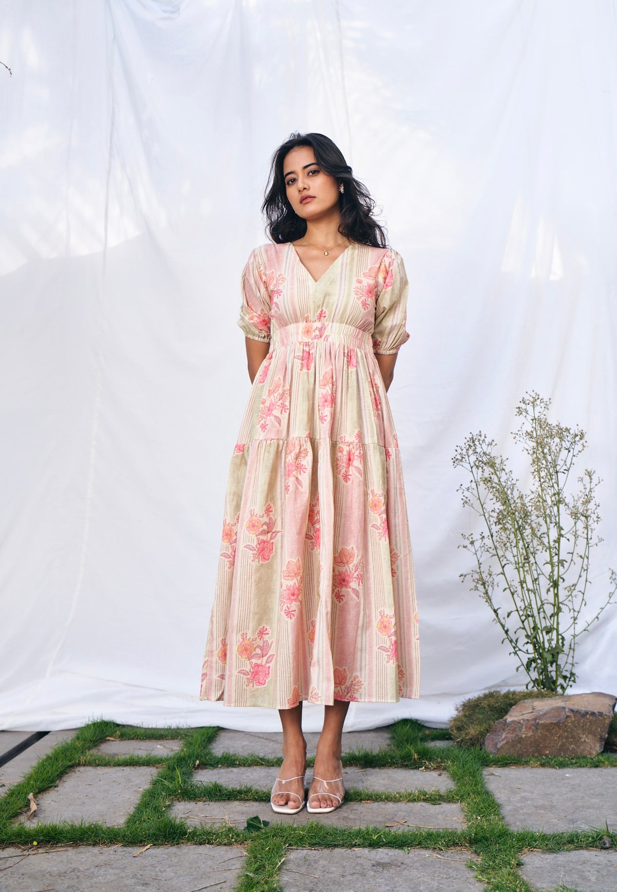 cotton summer midi dresses Botanical Midi Dress - Summer Western Wear