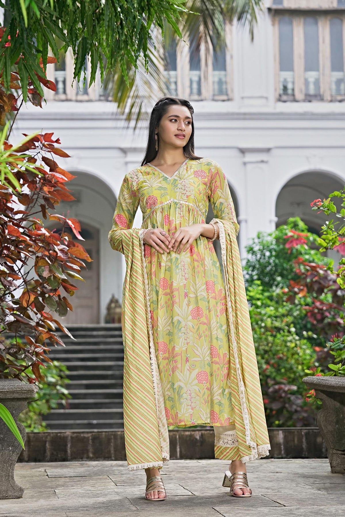 Yellow Mul Cotton Suit Set