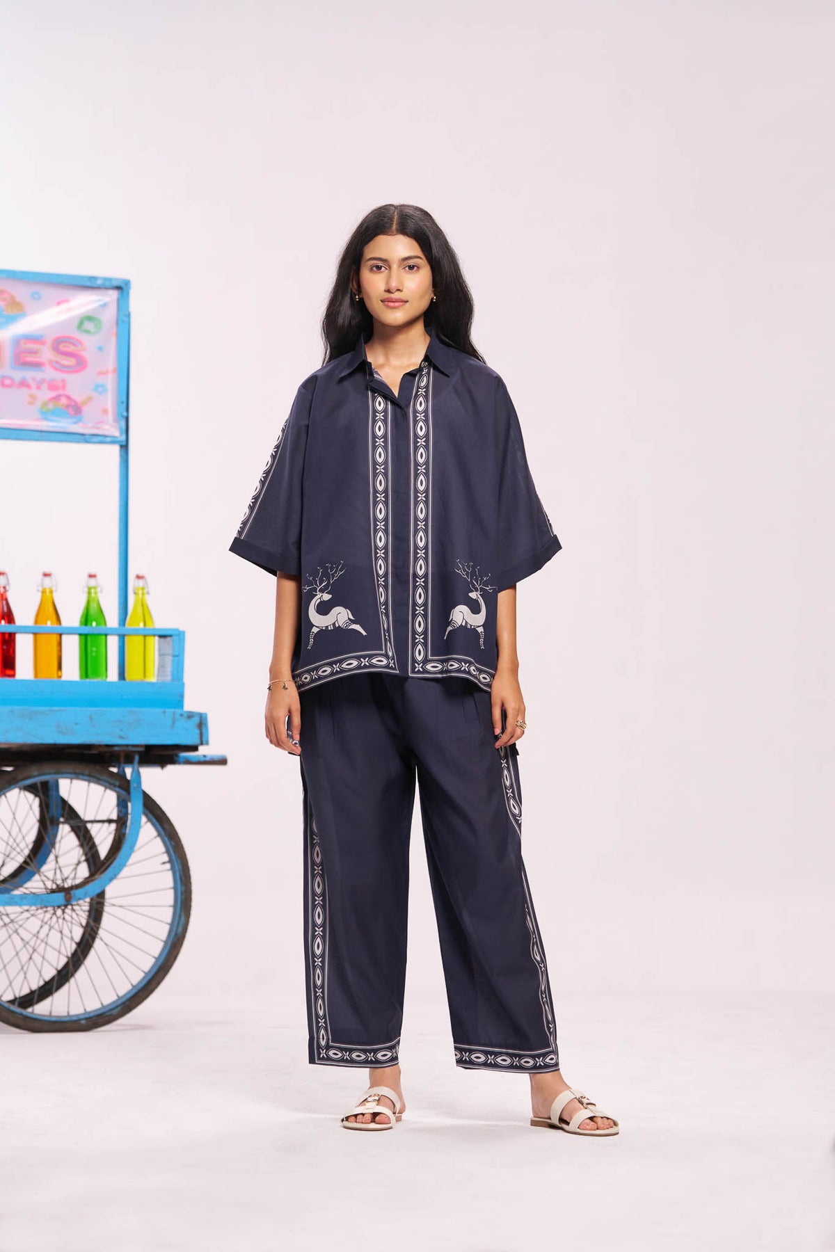 Blue Digitally Printed Deer Co-ord Set