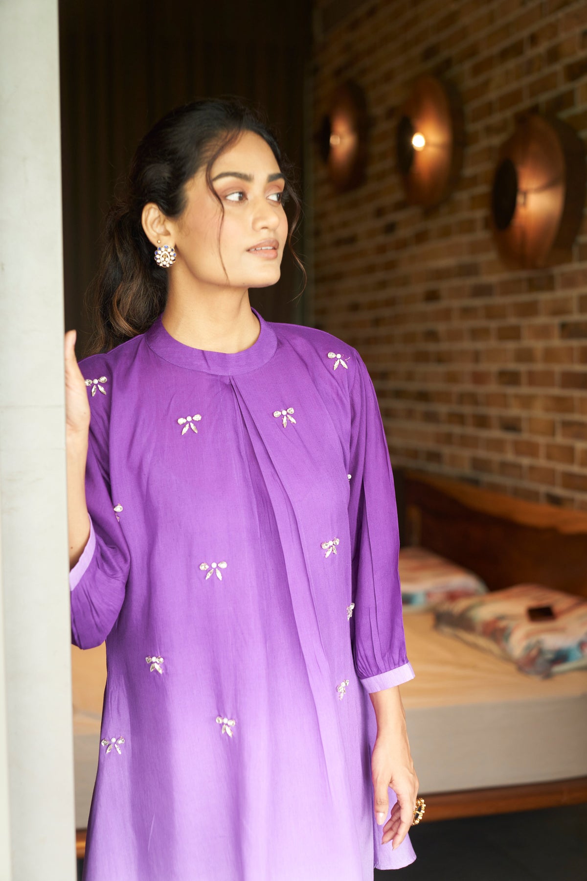 Purple Ombre Stone Kurta Set