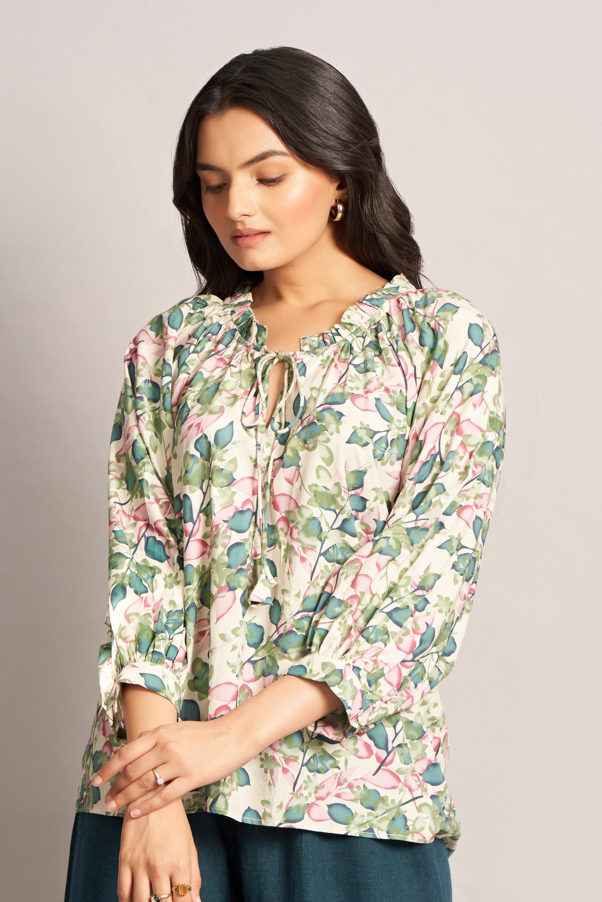 Beigh Digital Printed Natura Viscose Top