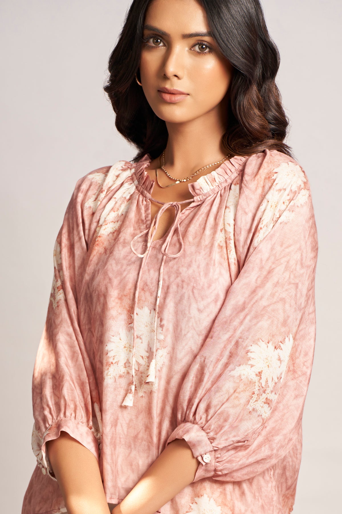 Pink Digital Printed Natura Viscose Top